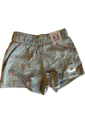 Garanimals 0-3 Months Baby Shorts Rainbow Print Cotton & Polyester